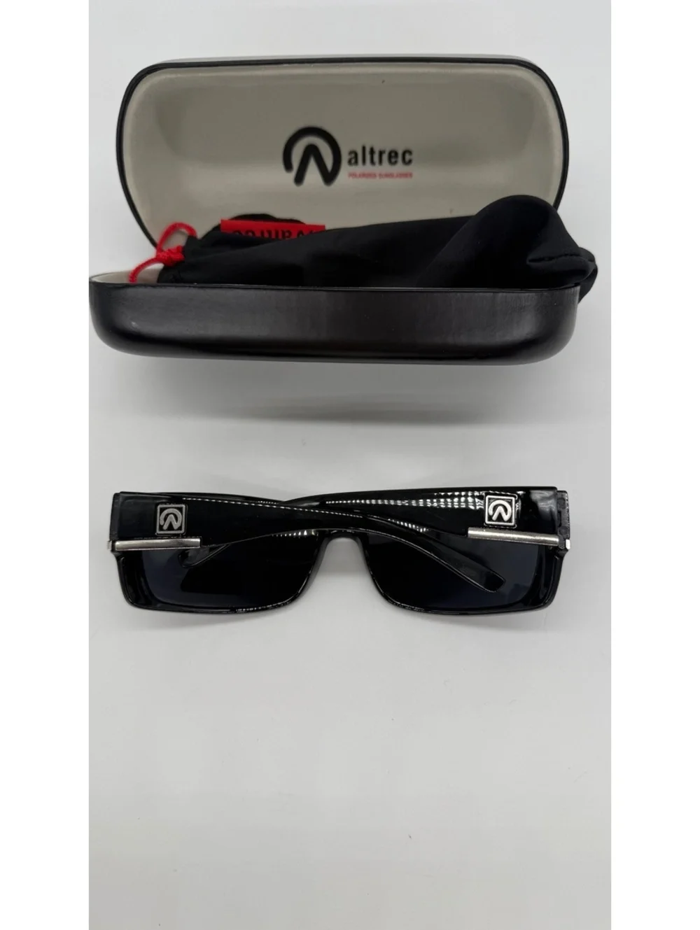 Altrec Sport Polarized Sunglasses Black Wrap Around w/ Hard Case